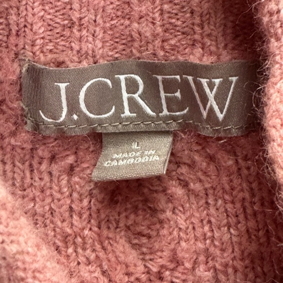 J.Crew‎ Cable-knit Rollneck Wool Blend Sweater Supersoft Yarn Dusty Rose Pink L - Picture 13 of 16